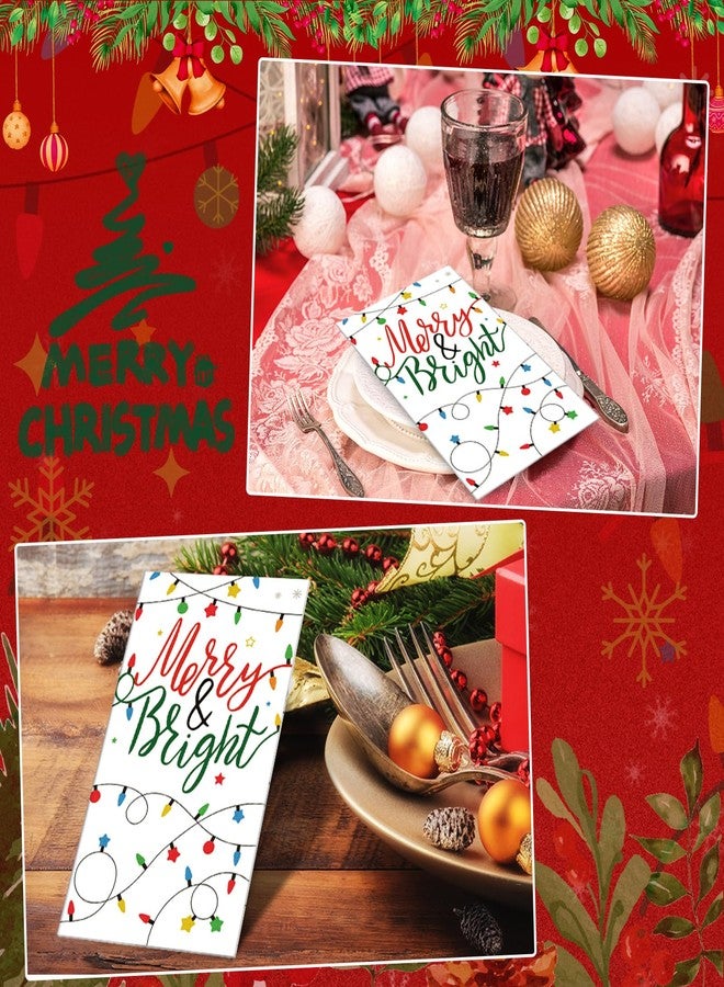 Sherr 200 Packs Christmas Napkins Light Christmas Paper Guest Towels 2 Ply Disposable Bathroom Napkins Decorative Paper Hand Towels for Xmas Winter Holiday Party Supplies (4.3 x 7.9 Inch) - Image 5